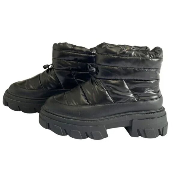 Oak + Fort Cozy Track Sole Puffer Boot Black Size 7 - Picture 9 of 12